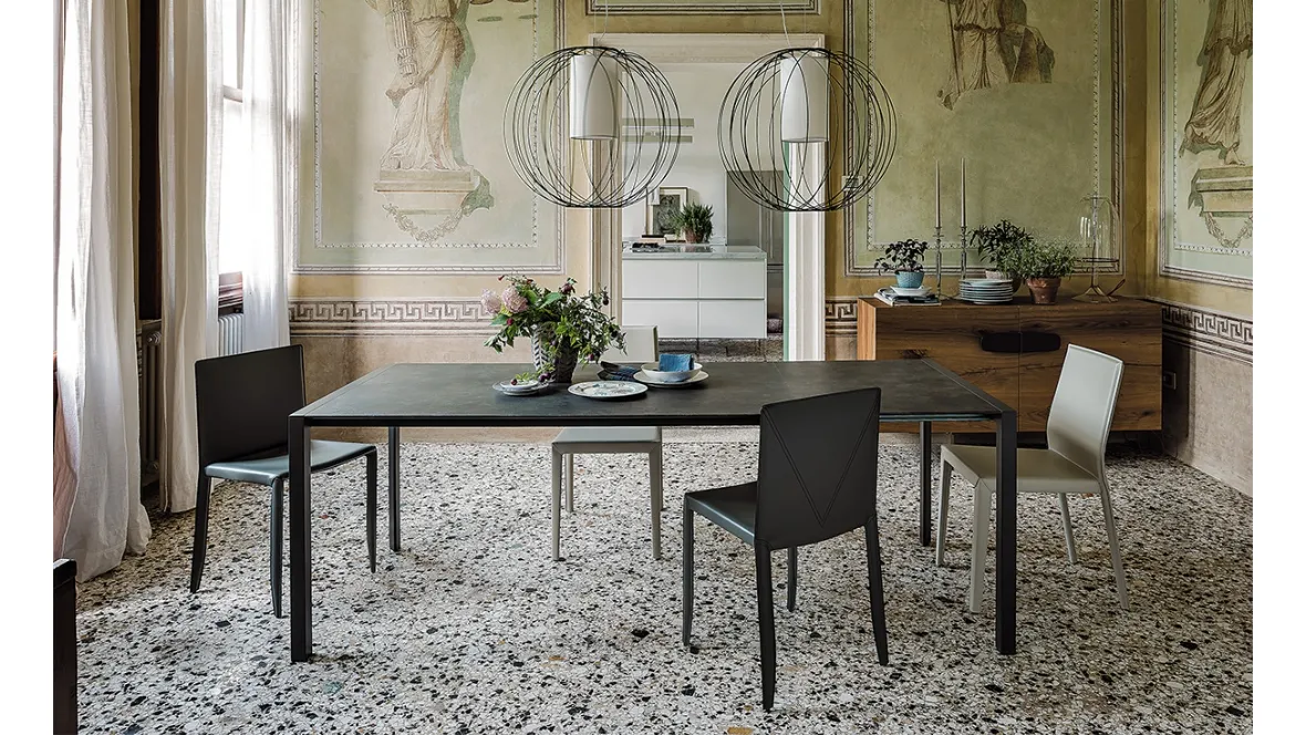 Tavolo allungabile con struttura in acciaio e piano in laminato Pedro Drive di Cattelan Italia