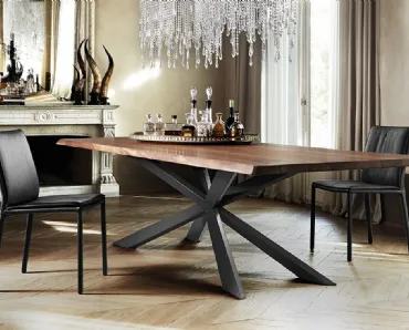 Tavolo rettangolare in legno massello Spyder Wood di Cattelan Italia