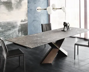 Tavolo allungabile con piano in ceramica Tyron Keramik Drive di Cattelan Italia