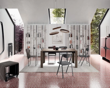 Consolle allungabile in legno Minux aperta di Ozzio