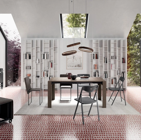 Consolle allungabile in legno Minux aperta di Ozzio