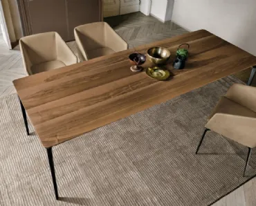 Tavolo allungabile in legno con struttura in metallo Liuto XL di Alivar