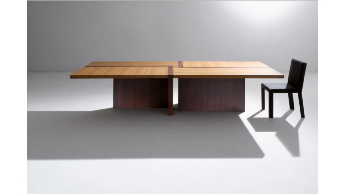 Tavolo in legno con piano intarsiato rettangolare BD 07 di Laura Meroni