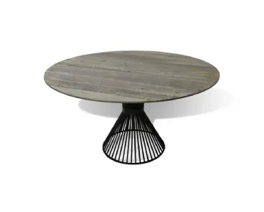Tavolo Rotondo in legno con base in ferro di Re-wood