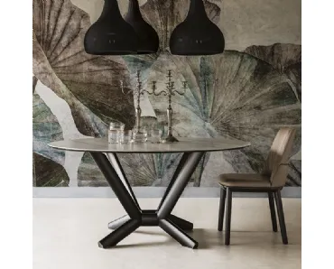 Tavolo rotondo con piano in ceramica Planer Keramic Round di Cattelan Italia