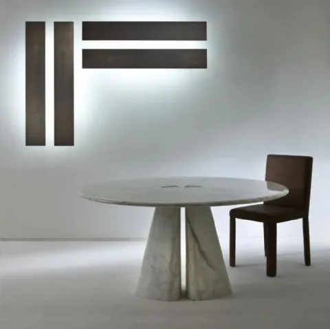 Tavolo in marmo bianco Raja rotondo di Laura Meroni