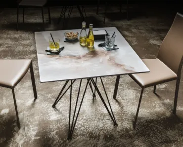 Tavolo quadrato in ceramica Ralph Keramik Bistrot di Cattelan Italia