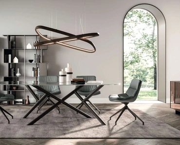 Tavolo fisso Random in vetro di Ozzio