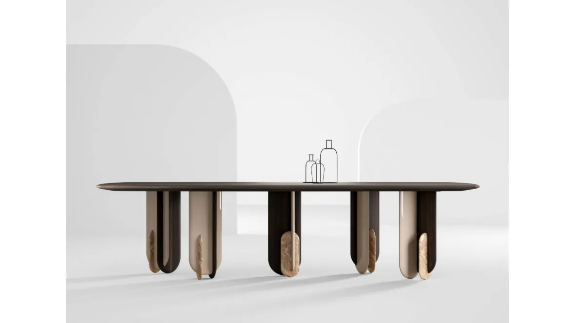 Tavolo rettangolare in legno Talento di Laura Meroni