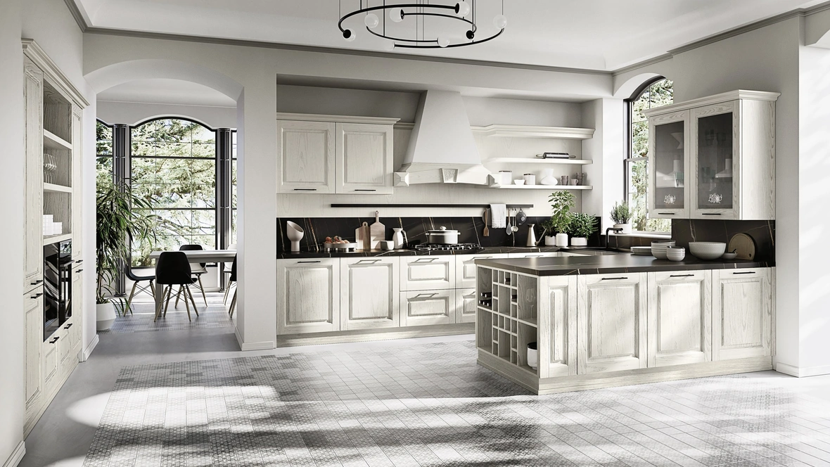 Cucina Classica con penisola Easy Classic 001 di Ar-due