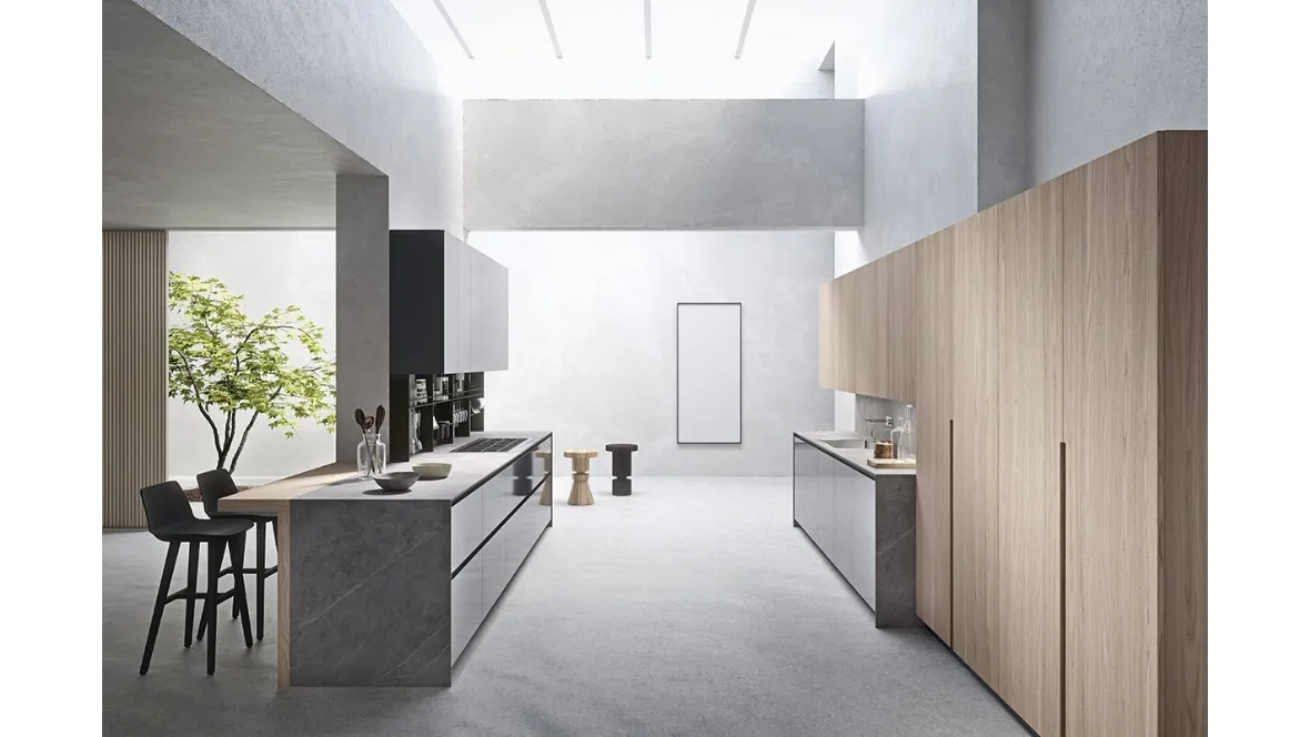 Cucina Design Sistema 22-2 Ambiente 04 i vetro e rovere di Alta Cucine
