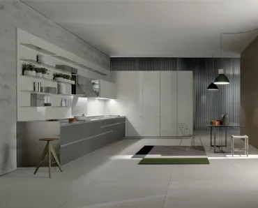 Cucina Design lineare Icon 04 in laccato opaco di Ernestomeda