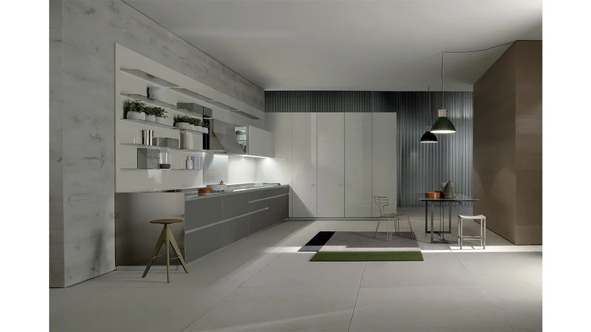 Cucina Design lineare Icon 04 in laccato opaco di Ernestomeda