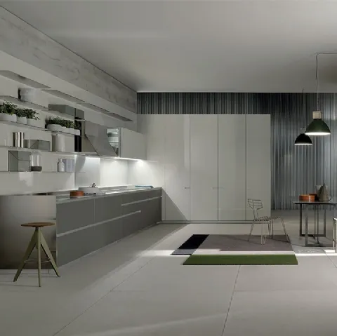 Cucina Design lineare Icon 04 in laccato opaco di Ernestomeda