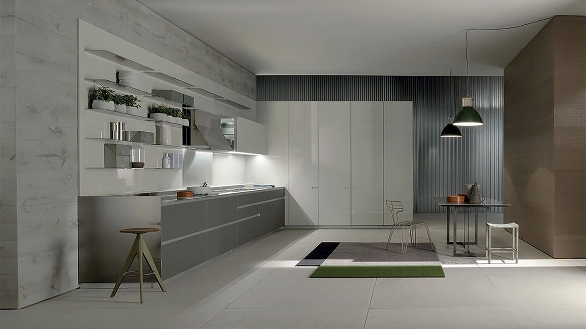 Cucina Design lineare Icon 03 in laccato opaco di Ernestomeda