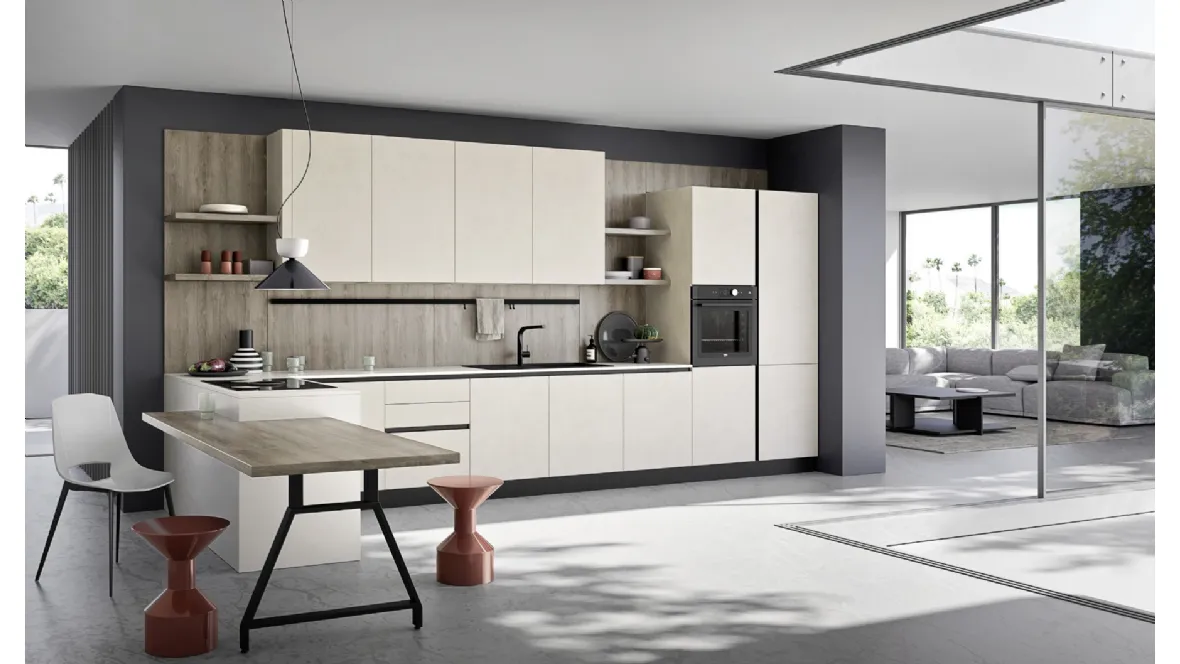 Cucina Moderna con penisola Easy 018 di Ar-due