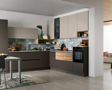 Cucina Moderna in laccato opaco ad angolo Easy 025 di Ar-due
