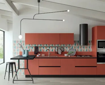 Cucina Moderna lineare in laccato opaco Easy 007 di Ar-due
