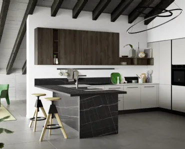 Cucina Moderna con penisola Easy 007 di Ar-due