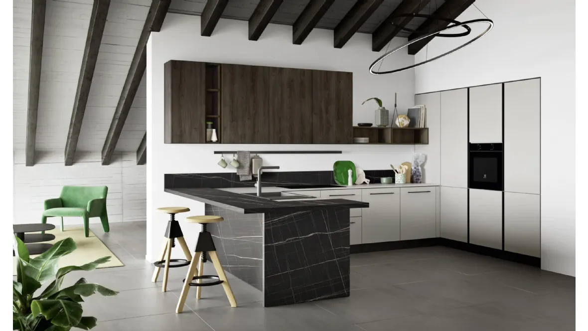 Cucina Moderna con penisola Easy 007 di Ar-due