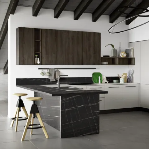 Cucina Moderna con penisola Easy 007 di Ar-due