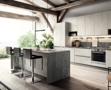 Cucina Moderna effetto cemento in linea Easy 017 di Ar-due