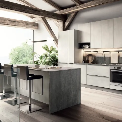 Cucina Moderna effetto cemento in linea Easy 017 di Ar-due