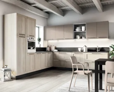 Cucina Moderna ad angolo effetto Rovere Easy 020 di Ar-due