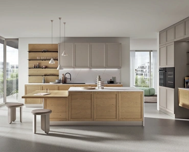 Cucina Moderna con isola Kyoto 07 in rovere e laccato di Ar-due
