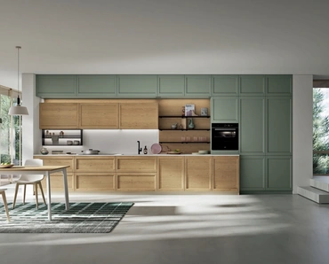 Cucina Moderna lineare Kyoto 08 in rovere e laccato di Ar-due