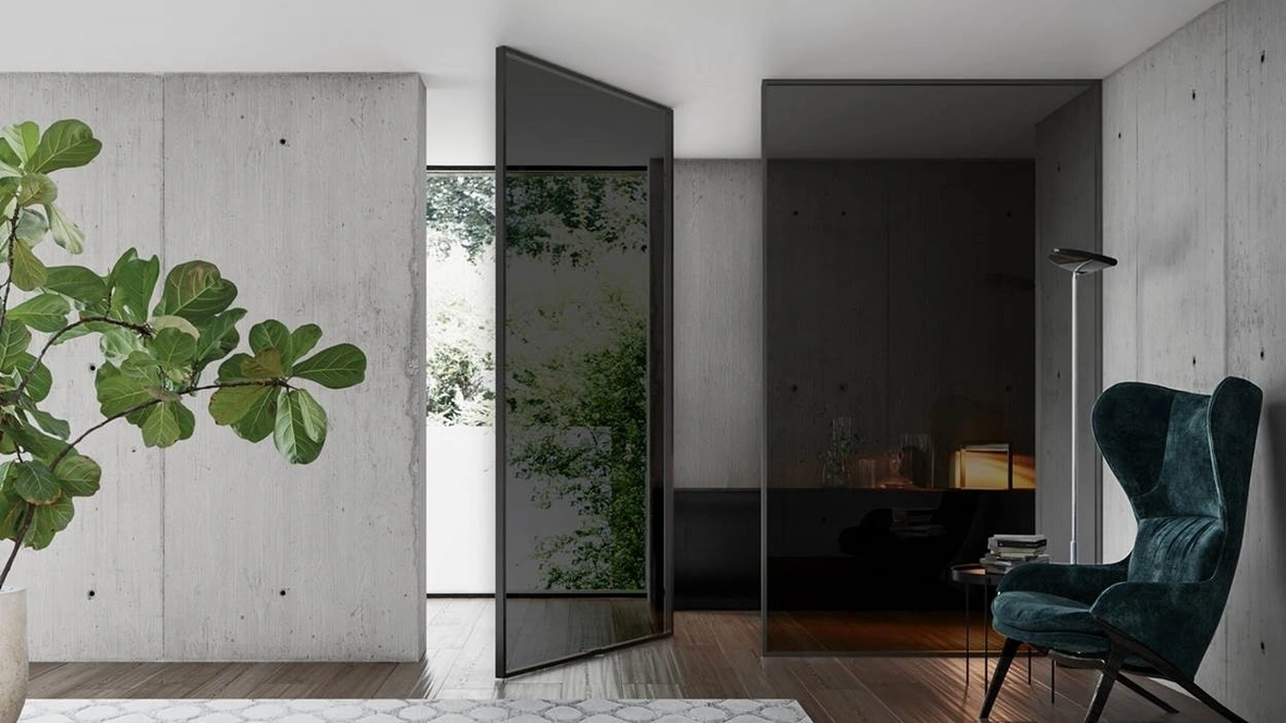 Porta per interni in vetro con telaio in alluminio Gaia a Bilico di Doal