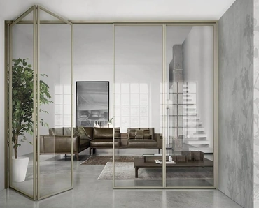 Porta per interni in vetro con telaio in alluminio Gaia a Libro di Doal