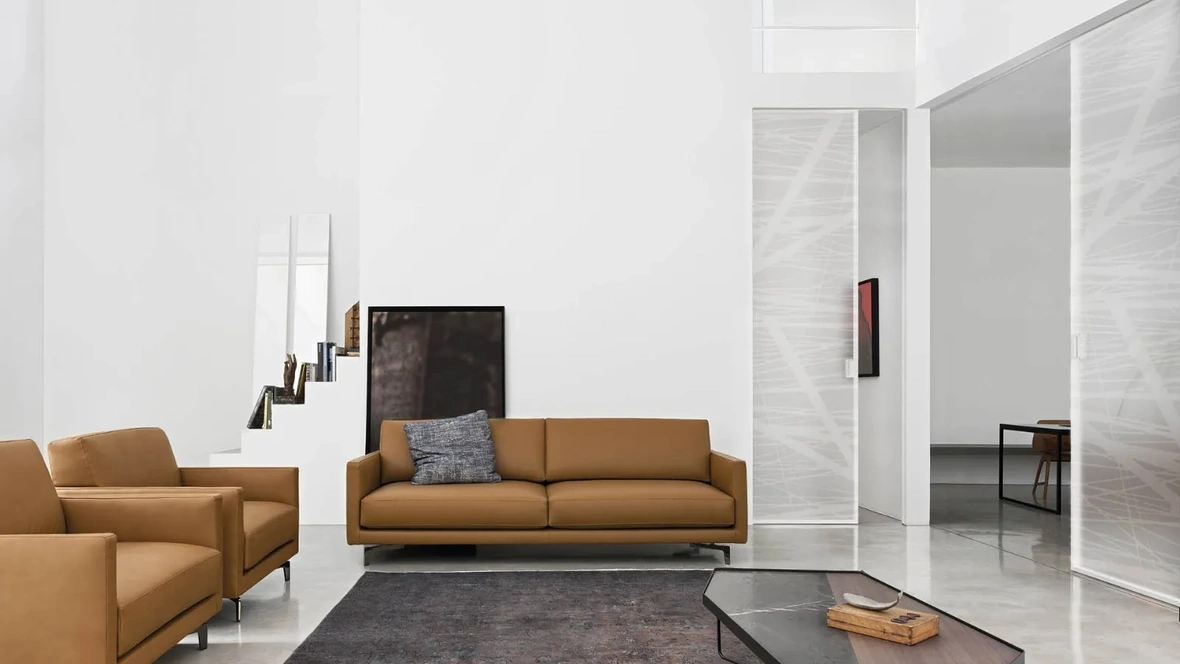 Porta per interni scorrevole in vetro con telaio in alluminio Gaia a Scomparsa di Doal