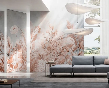 Porta per interni Gea a Bilico in legno rivestita con carta da parati di Doal