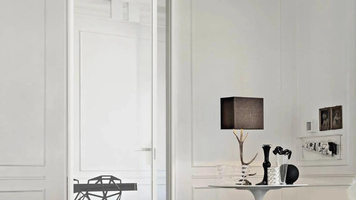 Porta per interni in vetro con telaio in alluminio Just Battente con Stipite di Doal