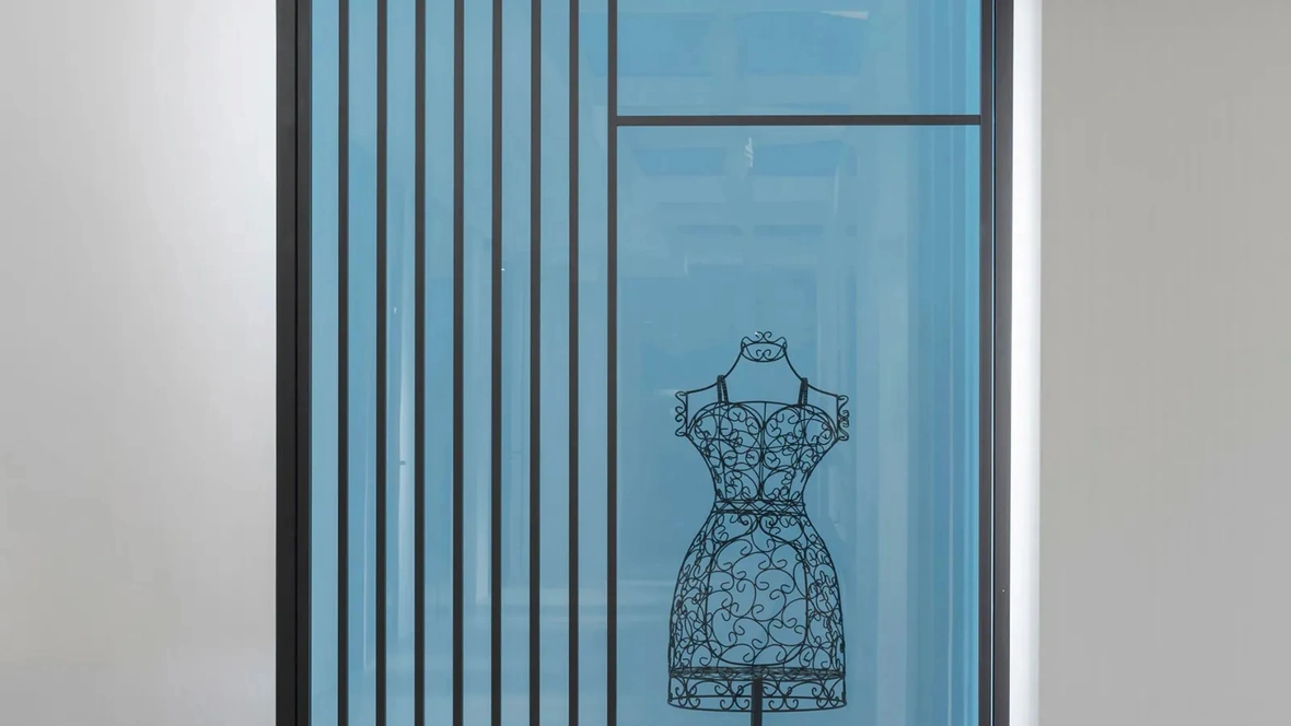 Porta per interni in vetro con telaio in alluminio Zeus a Bilico di Doal