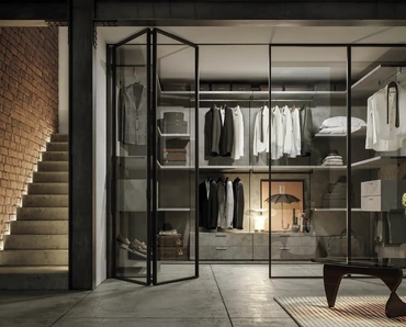 Porta per interni in vetro con telaio in alluminio Zeus a Libro di Doal