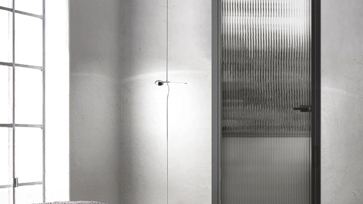 Porta per interni in vetro con telaio in alluminio Zeus Battente con Stipite di Doal