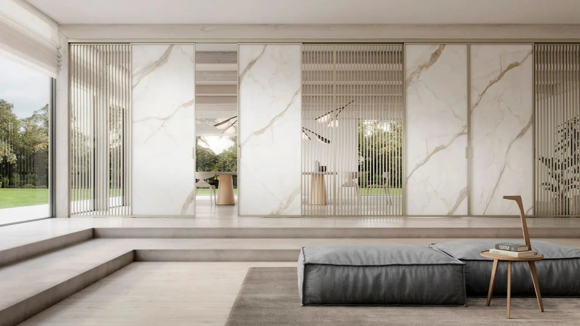 Porta per interni Zeus Sospesa effetto Marmo di Doal