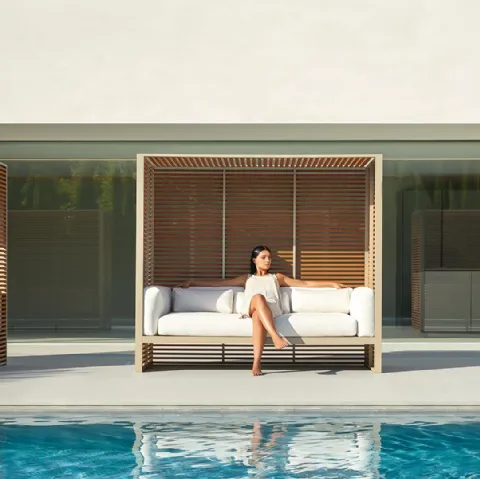Divano con gazebo DNA Al Fresco Sofa di Gandia Blasco