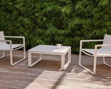 Poltroncina Flat in tessuto e alluminio di Gandia Blasco