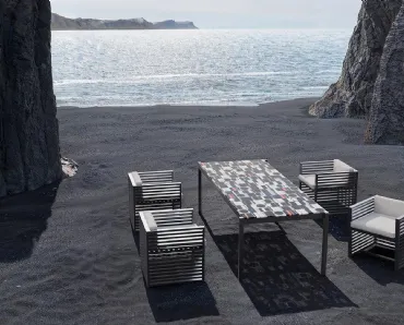 Tavolo in vetro Iris di Gandia Blasco