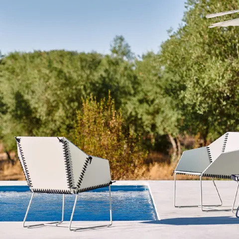 Sedute da giardino in plastica riciclata Textile di Gandia Blasco