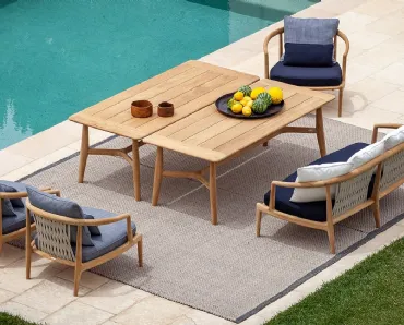 Tavolo in legno di Teak The Secret Garden di Poltrona Frau