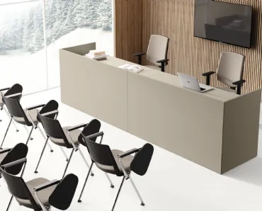 Bancone Reception Point finitura Stone Grey di Las Mobili