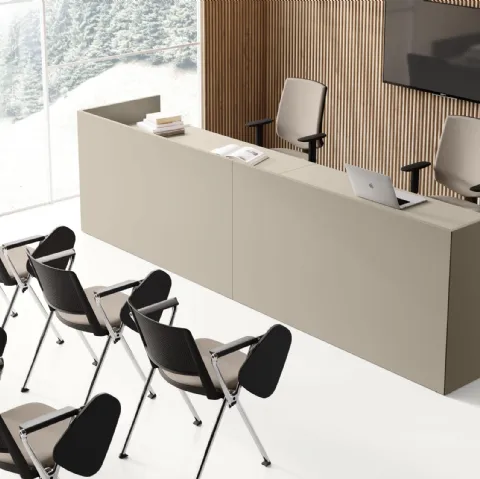 Bancone Reception Point finitura Stone Grey di Las Mobili