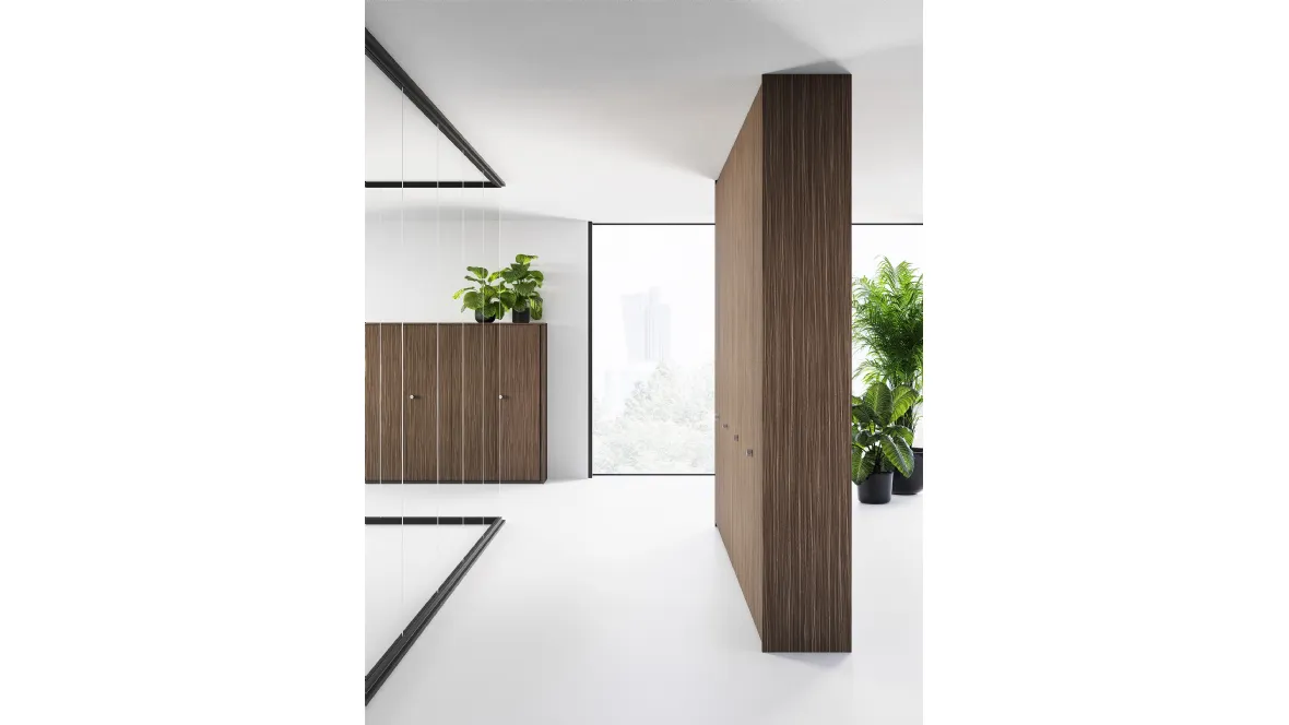 Pareti divisorie per Ufficio Box finitura effetto legno di Las Mobili