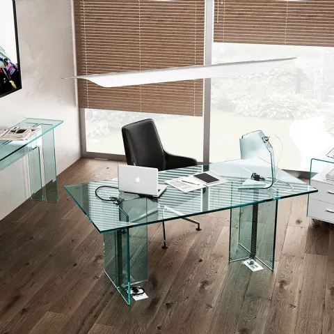 Linea Executive Scrivania direzionale, 180 x 90 x 72 cm, Noce castagno -  Scrivanie per Ufficio