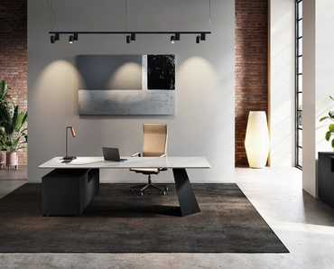 Scrivania direzionale Monolith in vetro di Las Mobili