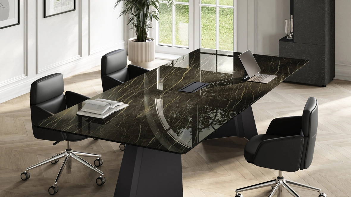 Scrivania direzionale Monolith in vetro di Las Mobili